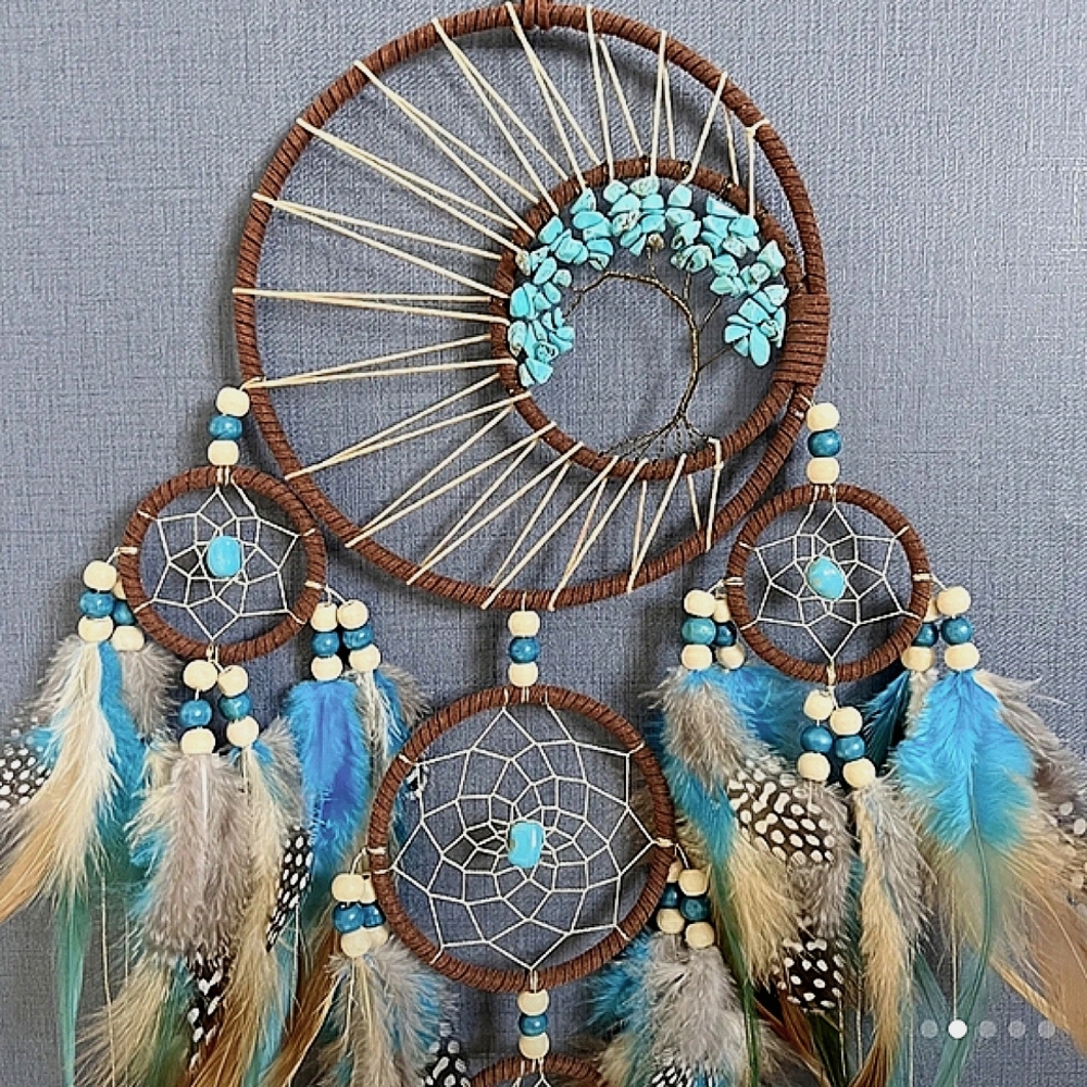 Dream Catcher Turquoise Indian Ojo Tree of Life Dreamweaver Oho - Picture 3 of 13